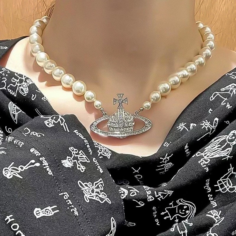 u1u1enne westwood neysa peal choker in silver