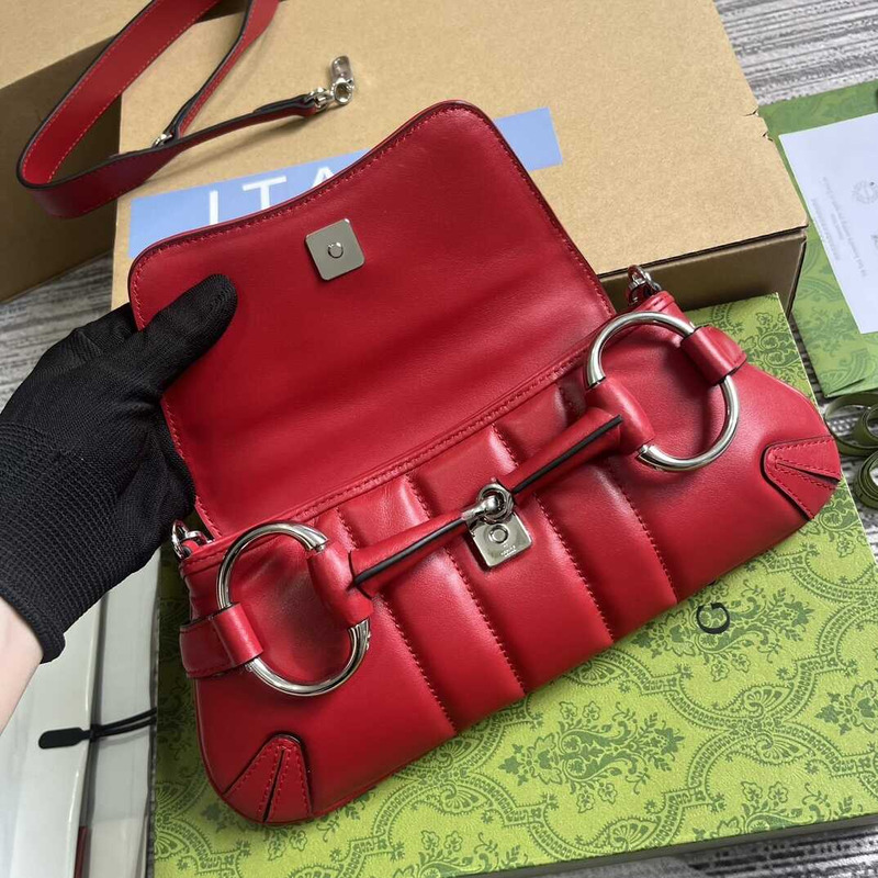 G*u*i horsebit chian small shoulder bag red