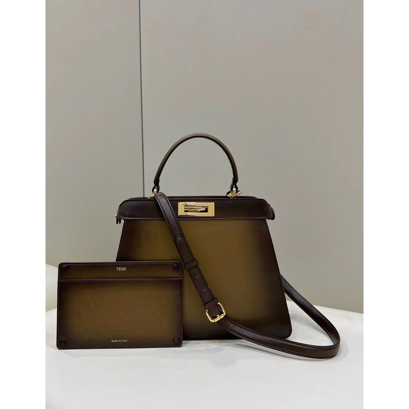 F**di peekaboo brown handbag