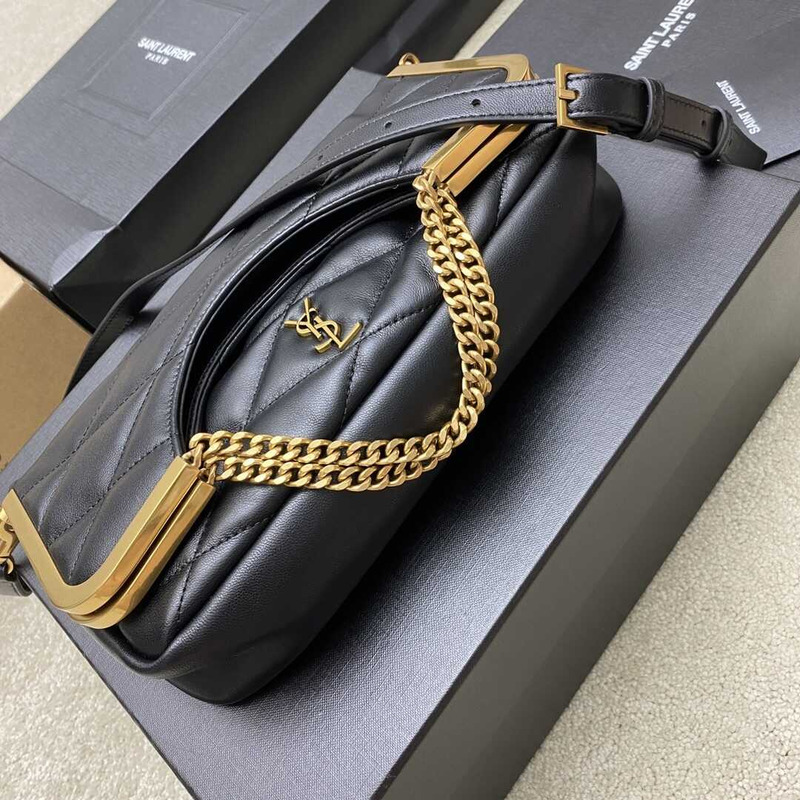 Saint Laurent 87 In Quilted Lambskin Black