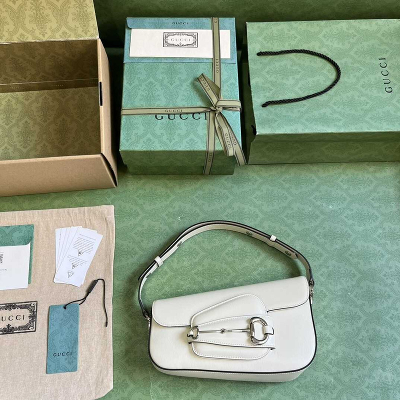 G*u*i horsebit 1955 small shoulder bag white