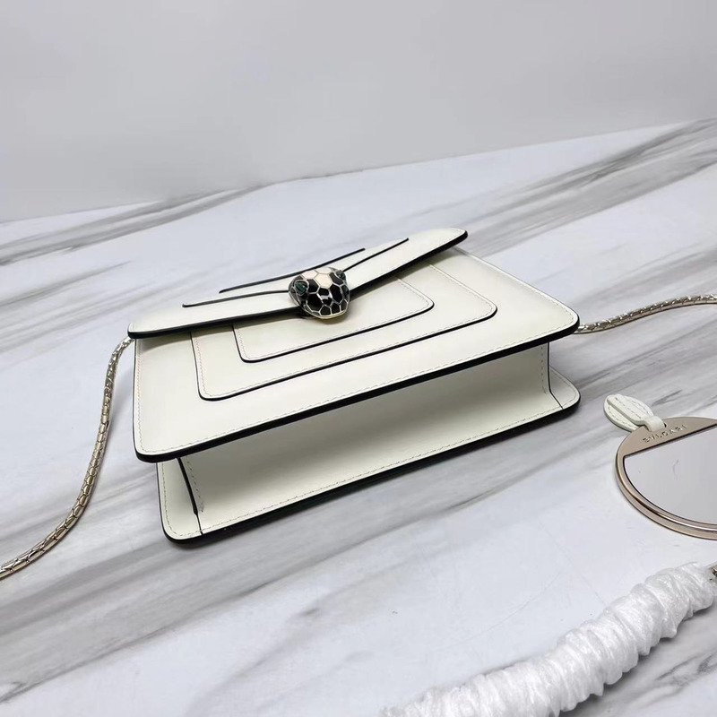 B*l*ai serpenti leather crossbody bag white