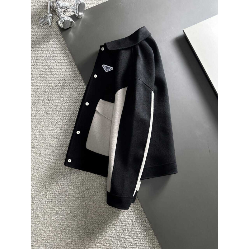 Pra*a button-up jacket black and white