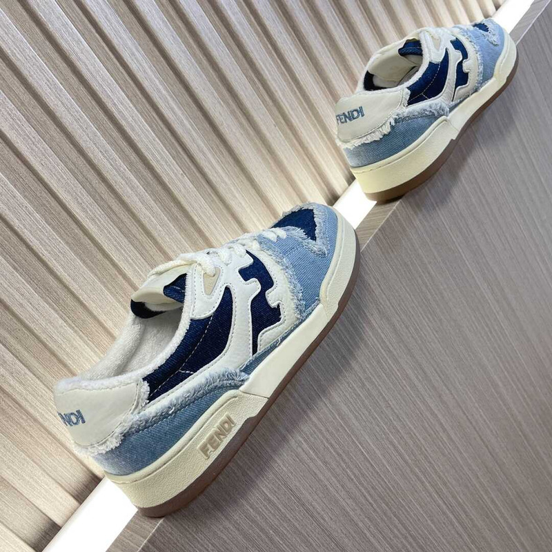 F**di match low top denim sneakers multi color