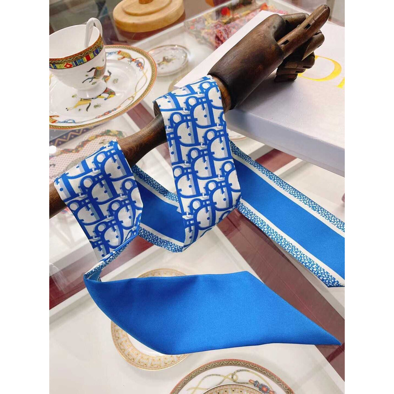 D*or ch**an silk oblique mitzah scarf blue