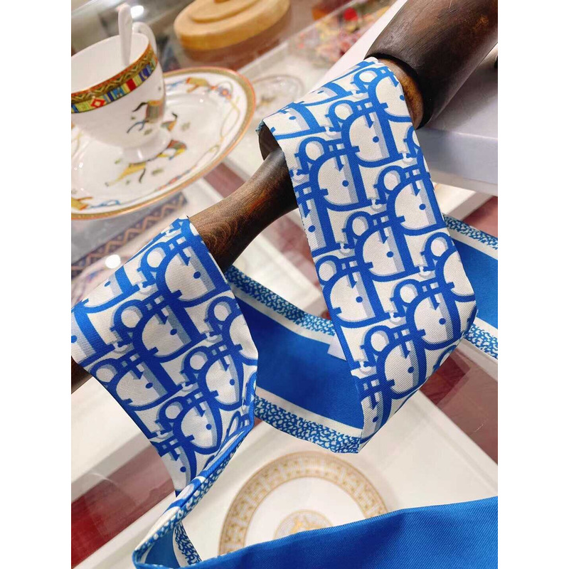 D*or ch**an silk oblique mitzah scarf blue