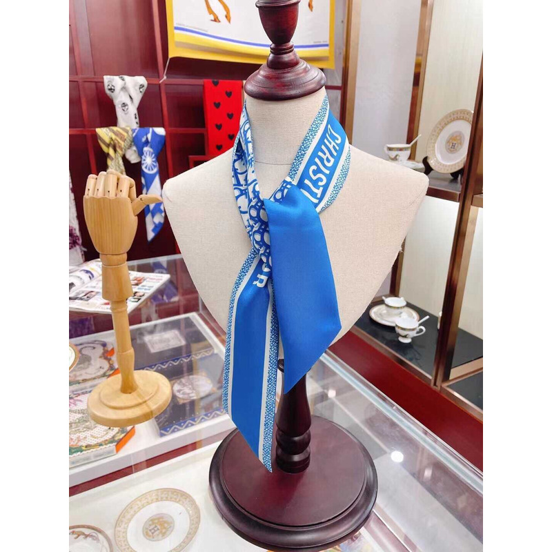D*or ch**an silk oblique mitzah scarf blue