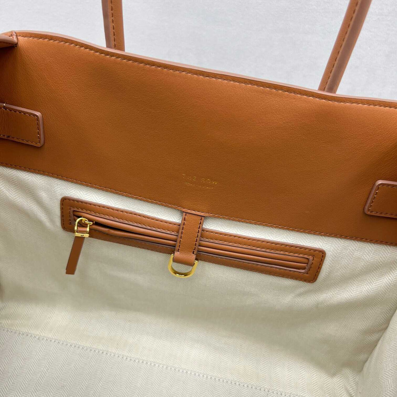 The Row Margaux 15 Air Bag in Calfskin Leather Brown