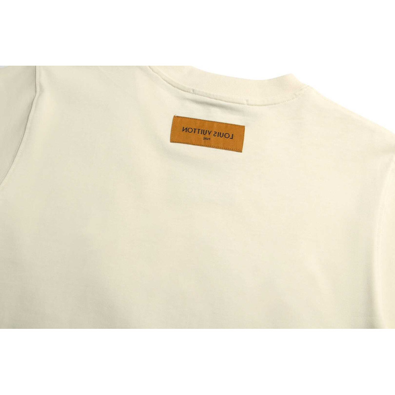 l**is V*t*n short-sleeved cotton knitted crewneck beige
