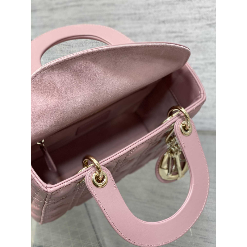 D*or small lady D*or my abcD*or handbag vintage pink sheepskin vine