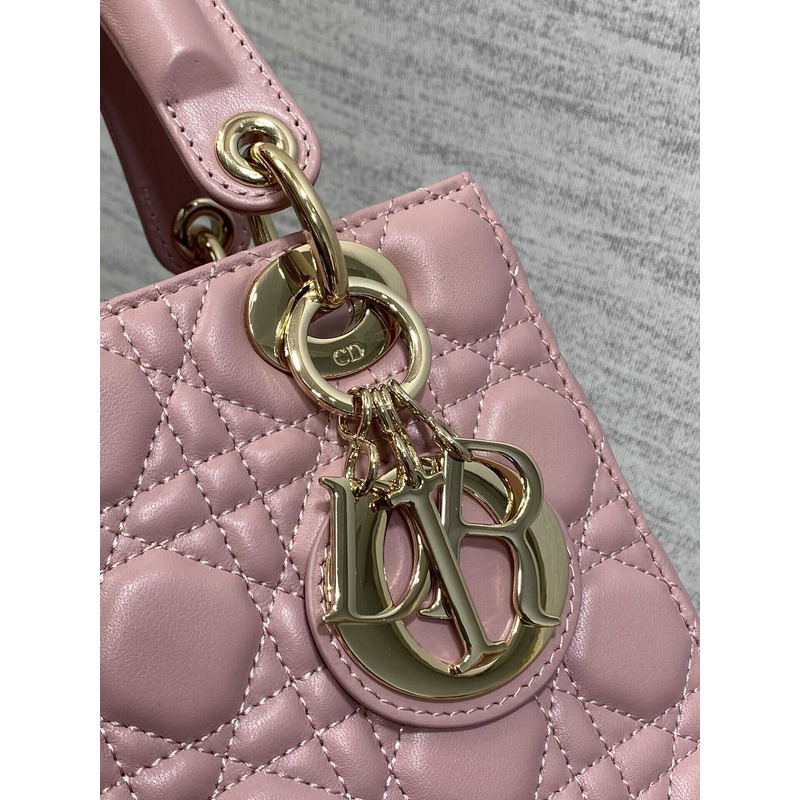D*or small lady D*or my abcD*or handbag vintage pink sheepskin vine