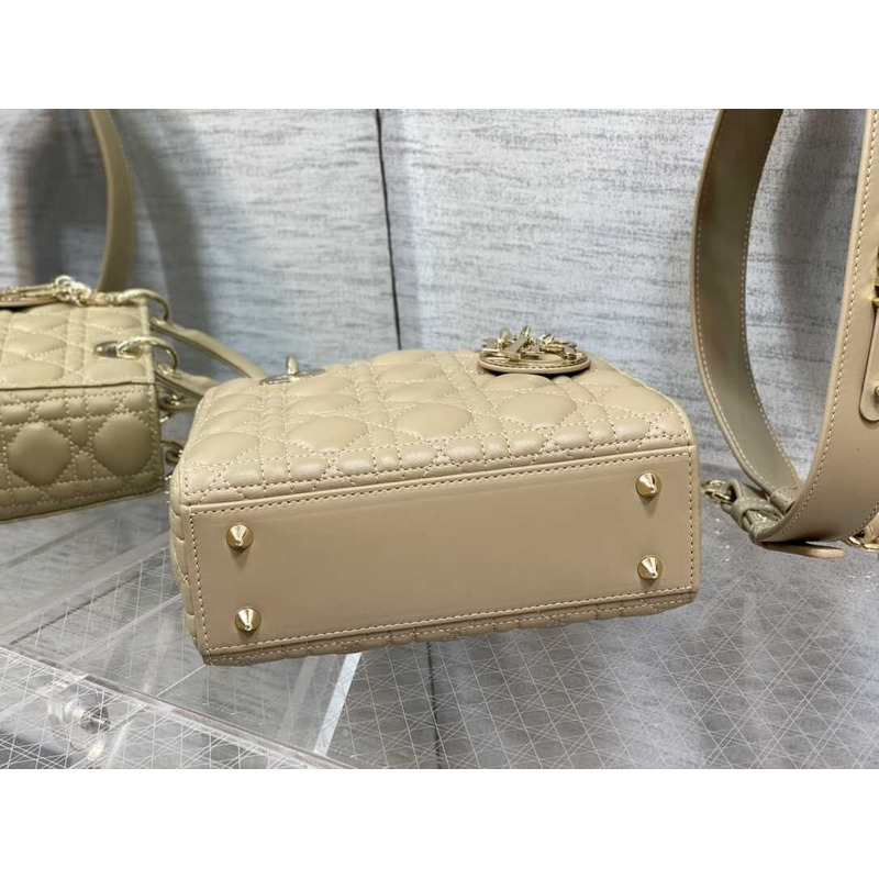 D*or small lady D*or my abcD*or handbag vine print in sandy brown sheepskin