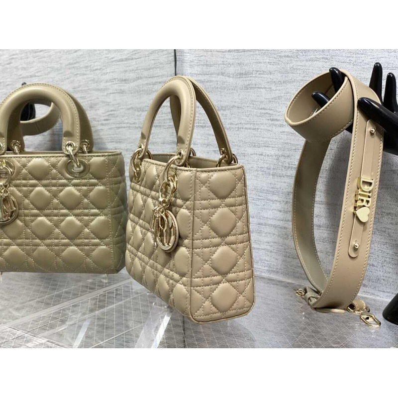 D*or small lady D*or my abcD*or handbag vine print in sandy brown sheepskin