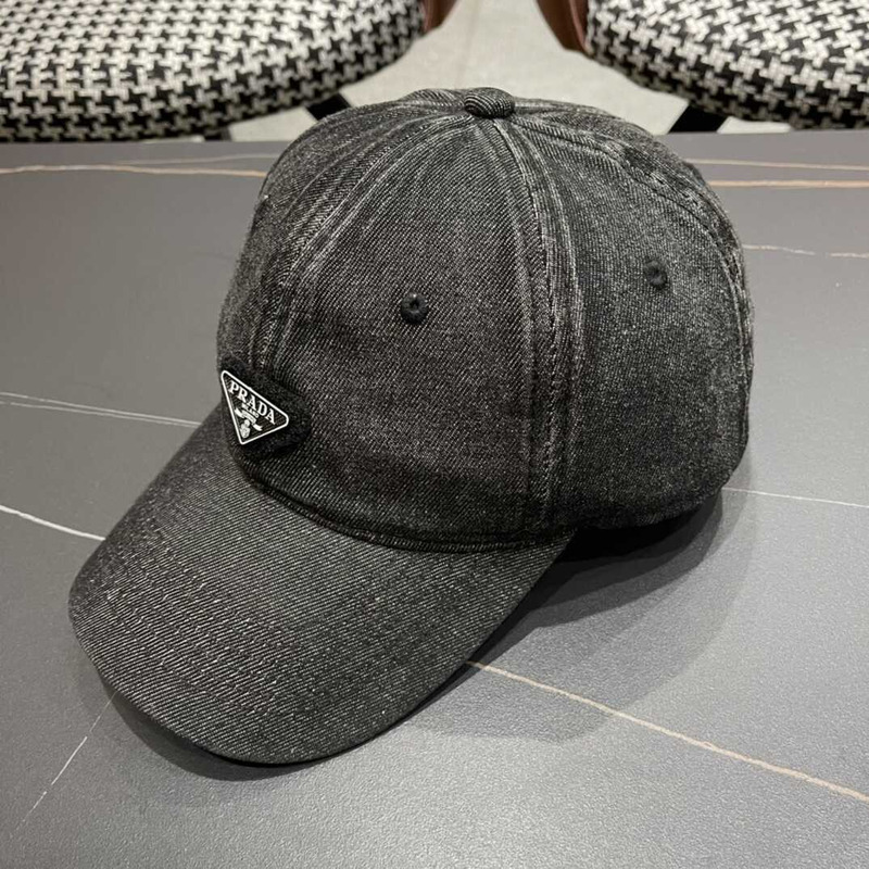 Pra*a denim baseball cap black