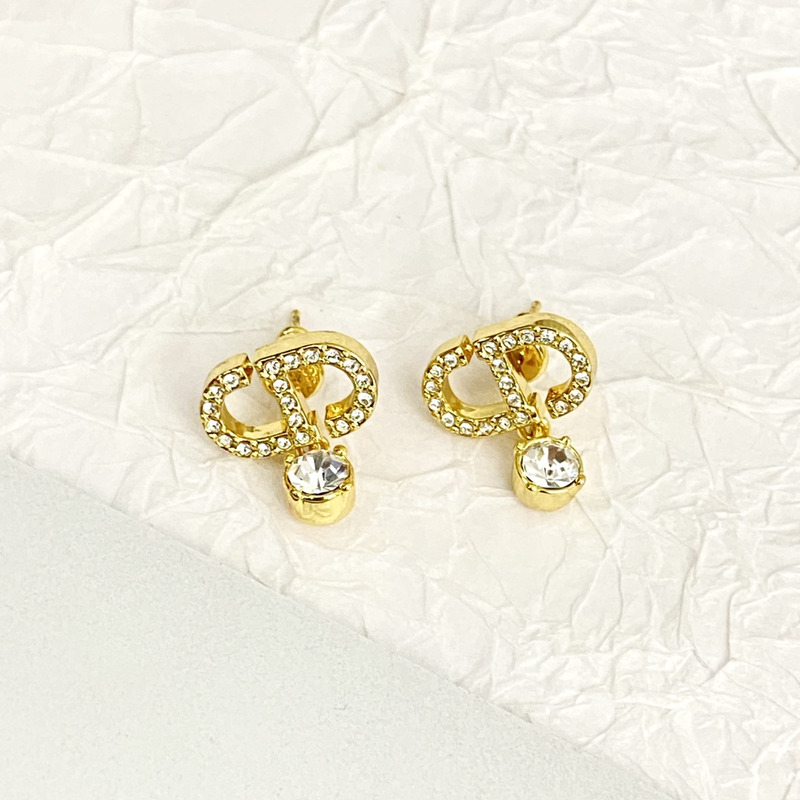 D*or gold-finish metal and silver-tone crystals