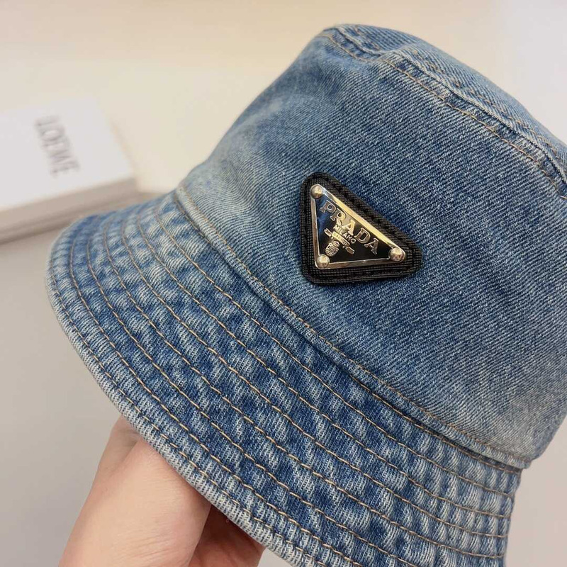Pra*a denim bucket hat light blue