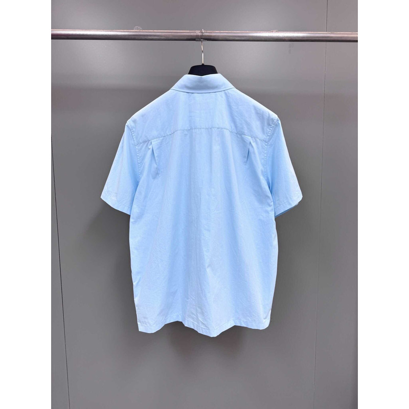 l**is V*t*n embroidered cotton shirt sky blue
