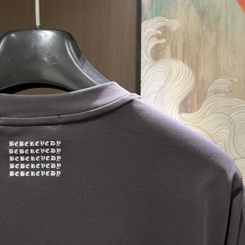 Ch*0me heart logo cotton t-shirt gray