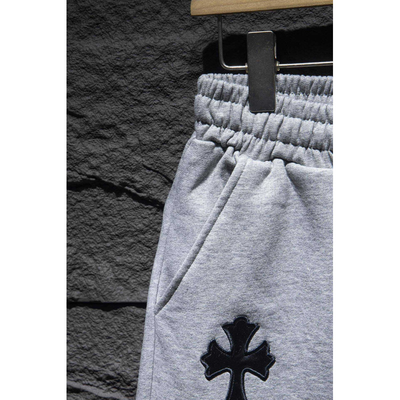 Ch*0me heart embroidered cotton shorts grey