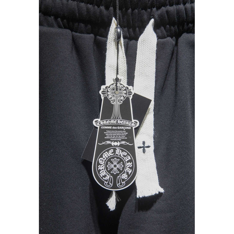 Ch*0me heart embroidered cotton shorts black