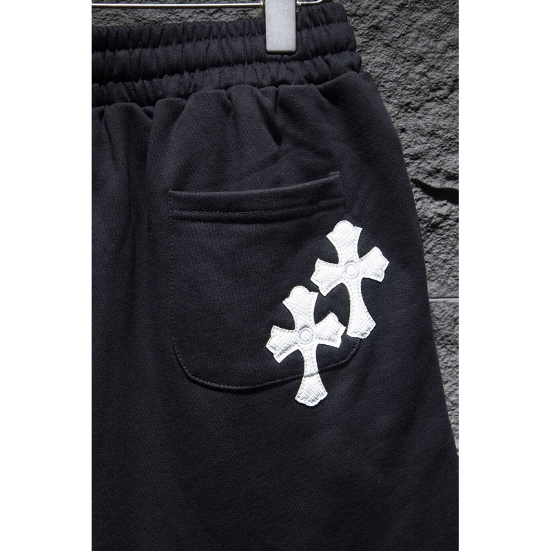 Ch*0me heart embroidered cotton shorts black