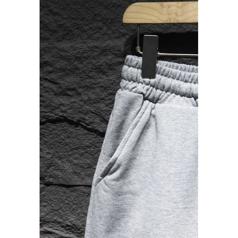 Ch*0me heart embroidered cotton shorts grey