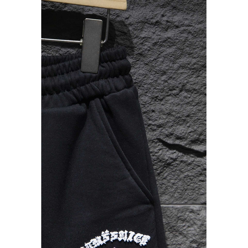 Ch*0me heart  embroidered cotton shorts black