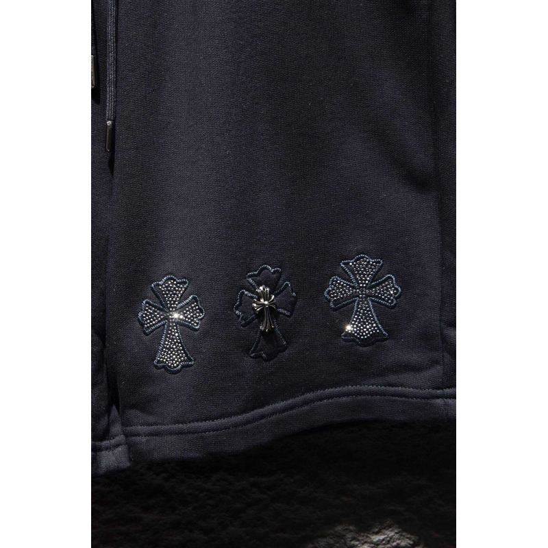 Ch*0me heart  embroidered cotton shorts black
