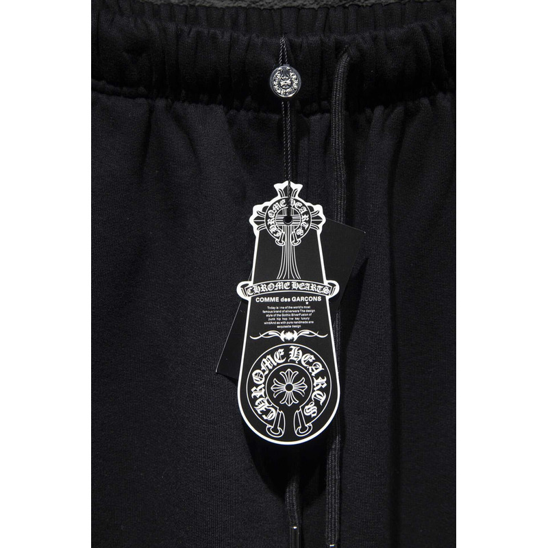 Ch*0me heart  embroidered cotton shorts black