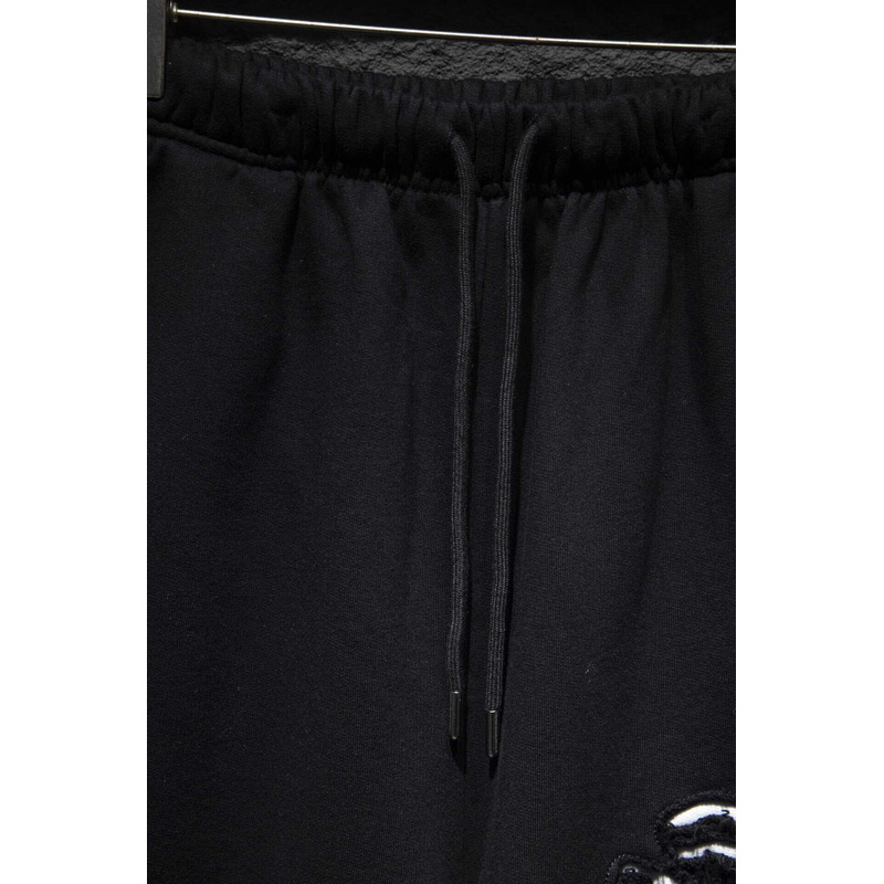 Ch*0me heart  embroidered cotton shorts black