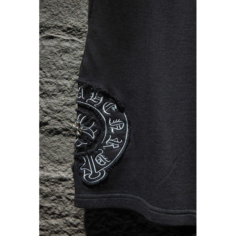 Ch*0me heart embroidered cotton shorts black