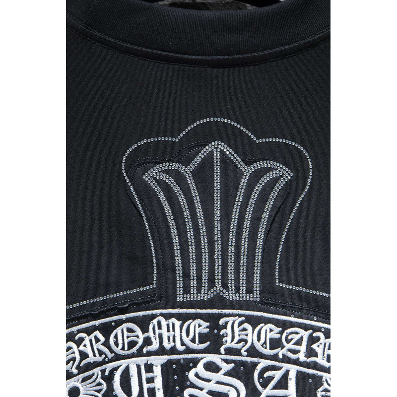 Ch*0me heart logo embroidered t-shirt black