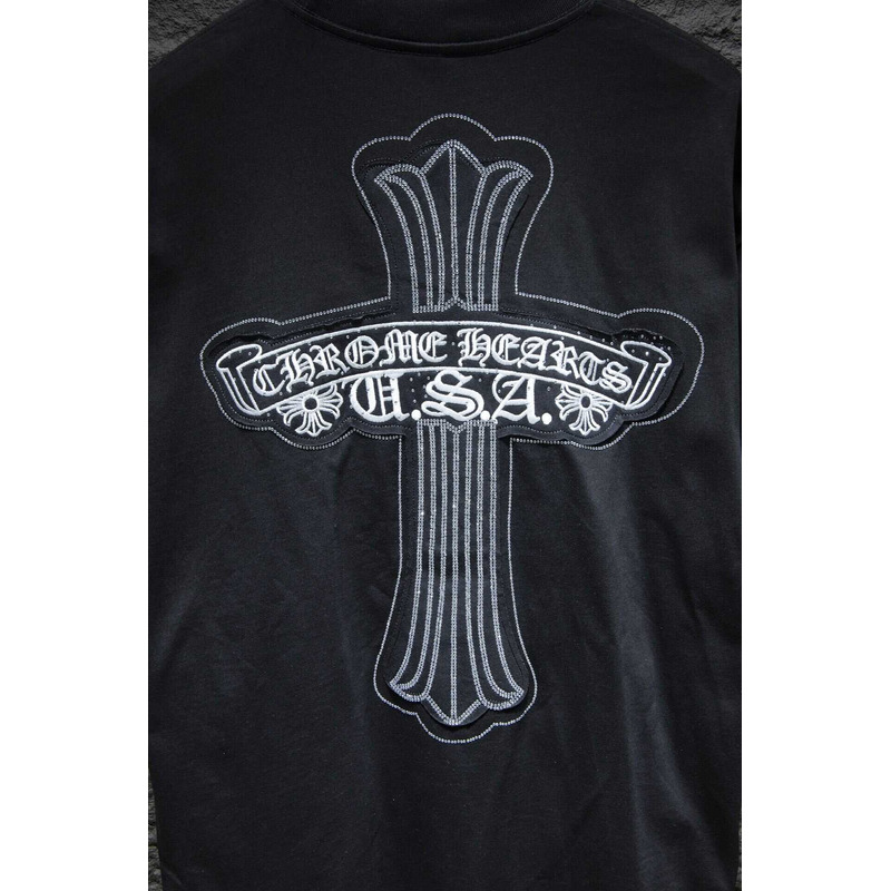 Ch*0me heart logo embroidered t-shirt black