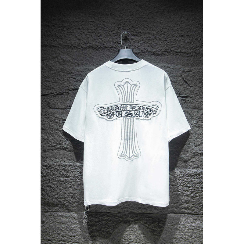 Ch*0me heart logo embroidered t-shirt  white