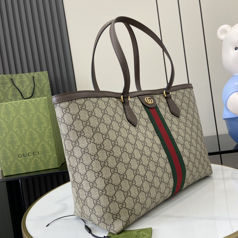 g*u*i S*p*e monogram ophidia tote medium brown