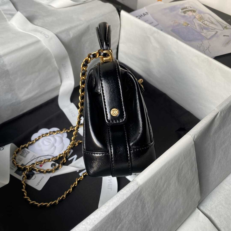 Ch*el mini bag with top handle black