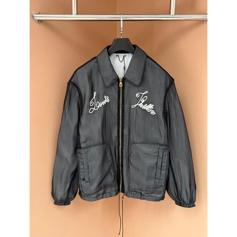 l**is V*t*n embroidered nylon blouson navy blue