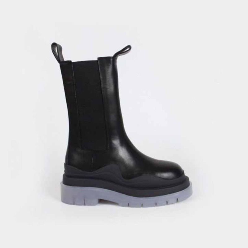 Bo*te*ga ve*ne*ta high leather boots with platform soles