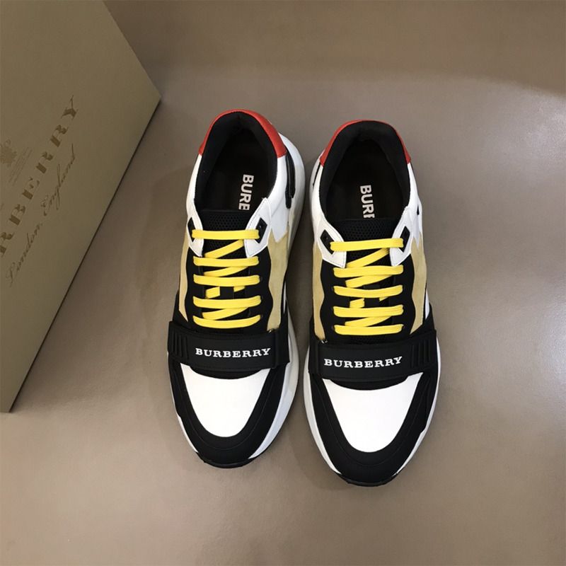 B**rry nylon, suede and vintage check sneakers