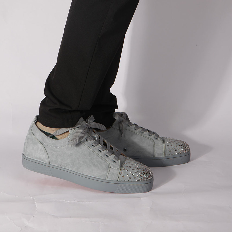 ch**an louboutin S*per perfect l**is junior degra flat strass sneaker in squale