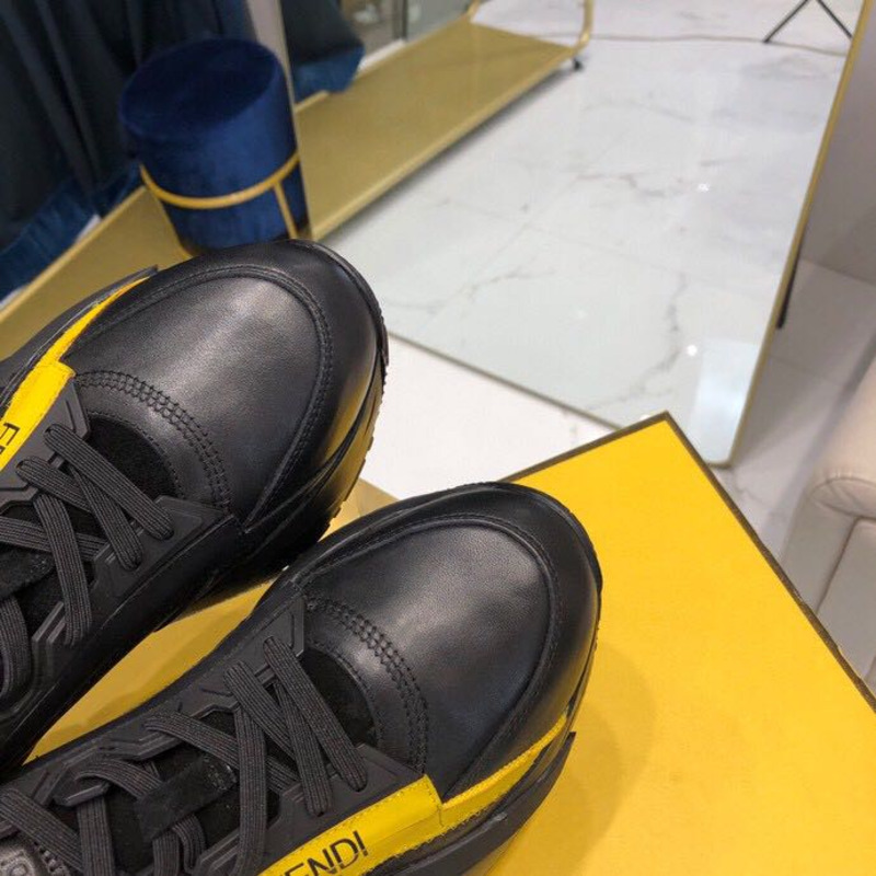 F**di black & yellow suede