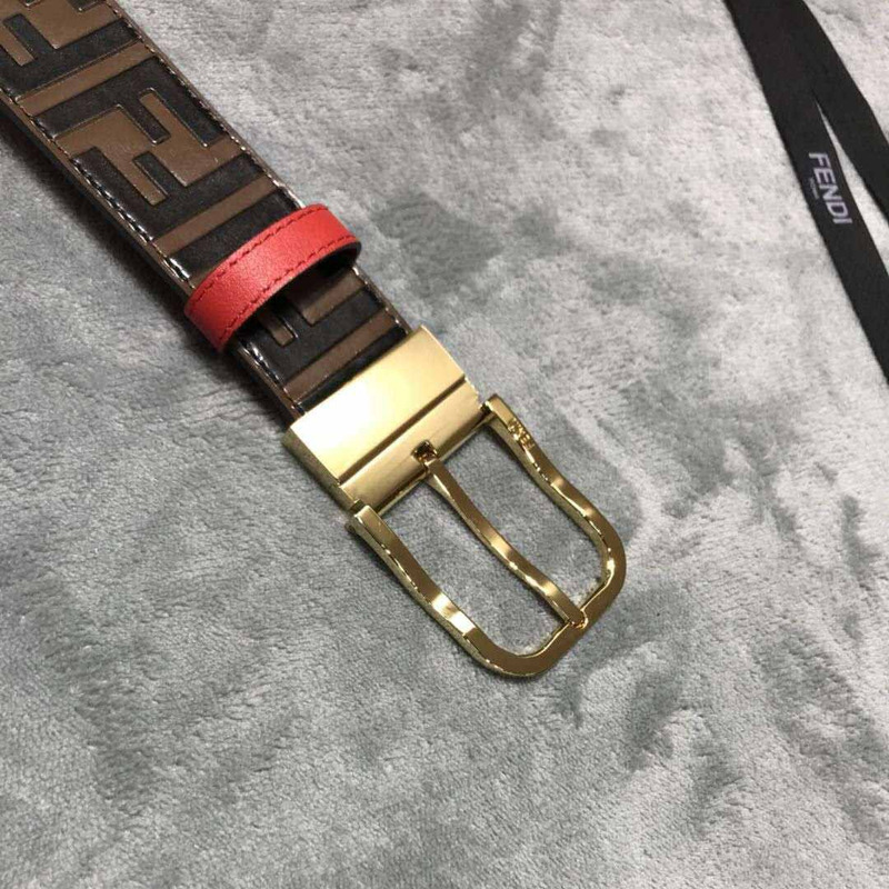 F**di motif leather belt
