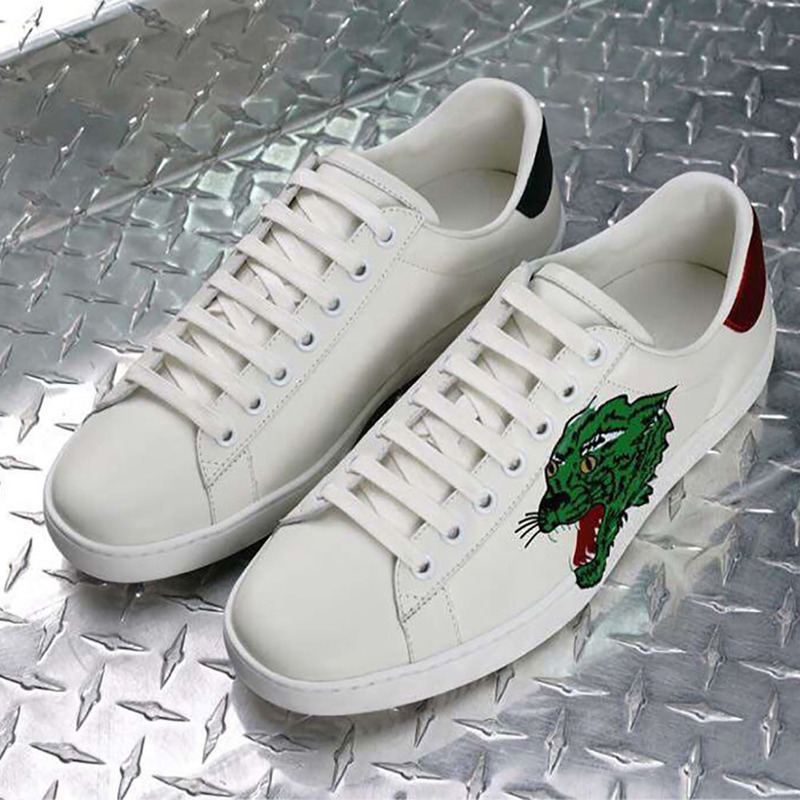 G*u*i ace tiger print sneaker in white