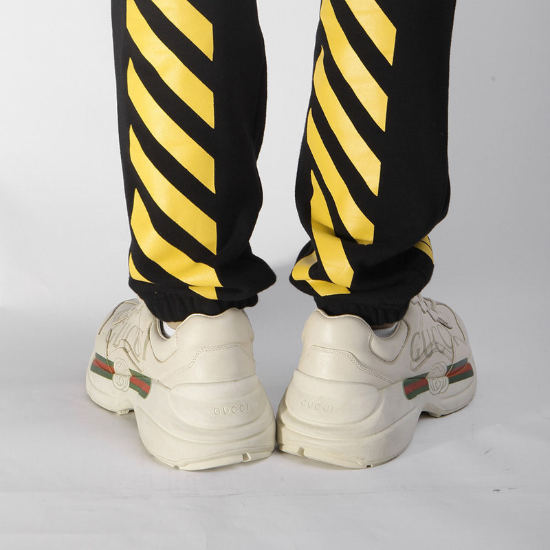 G*u*i rhyton logo ivory leather sneaker