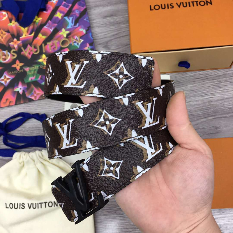 l**is V*t*n monogram belt (black buckle)